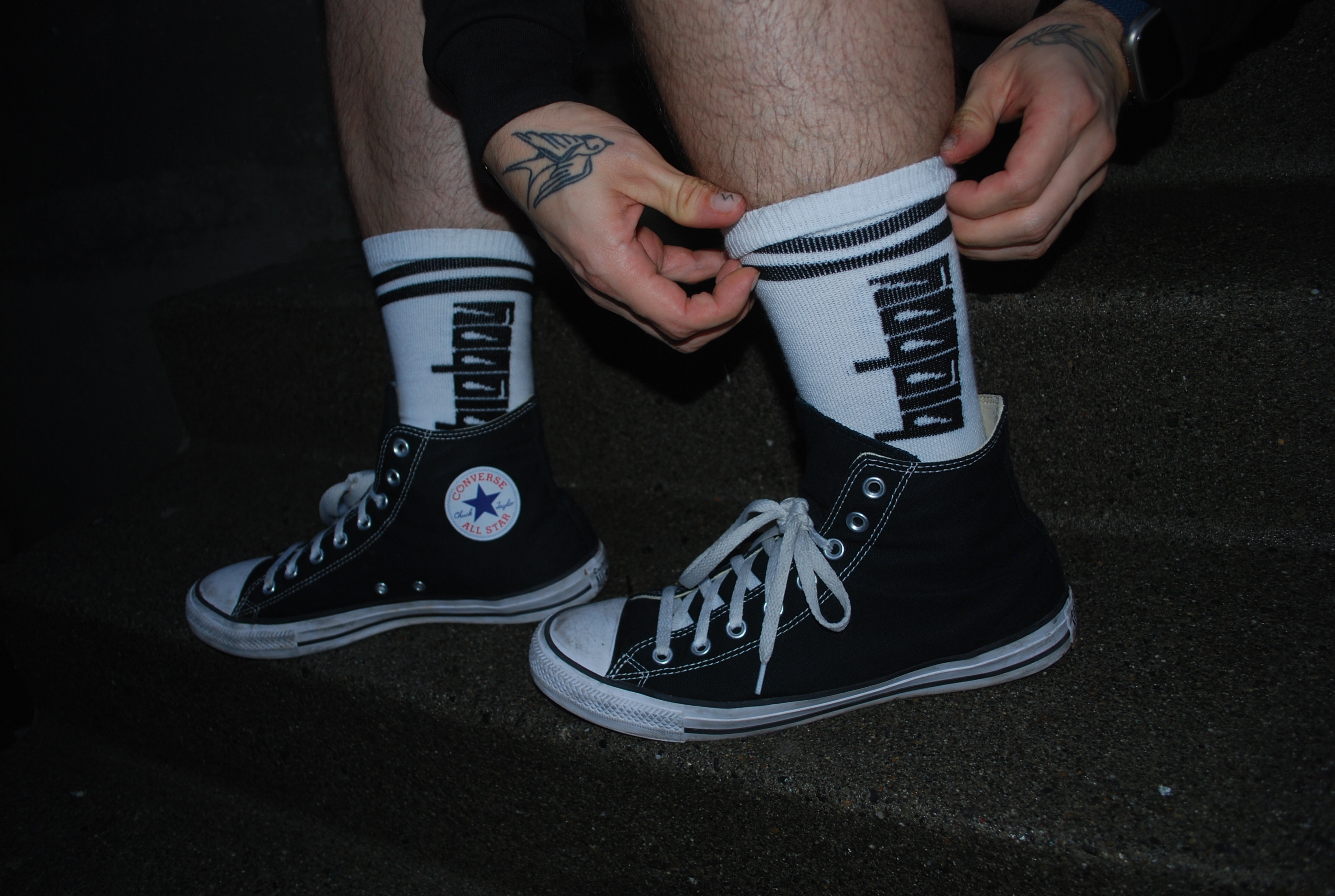 Bigboy branded socks with Converse