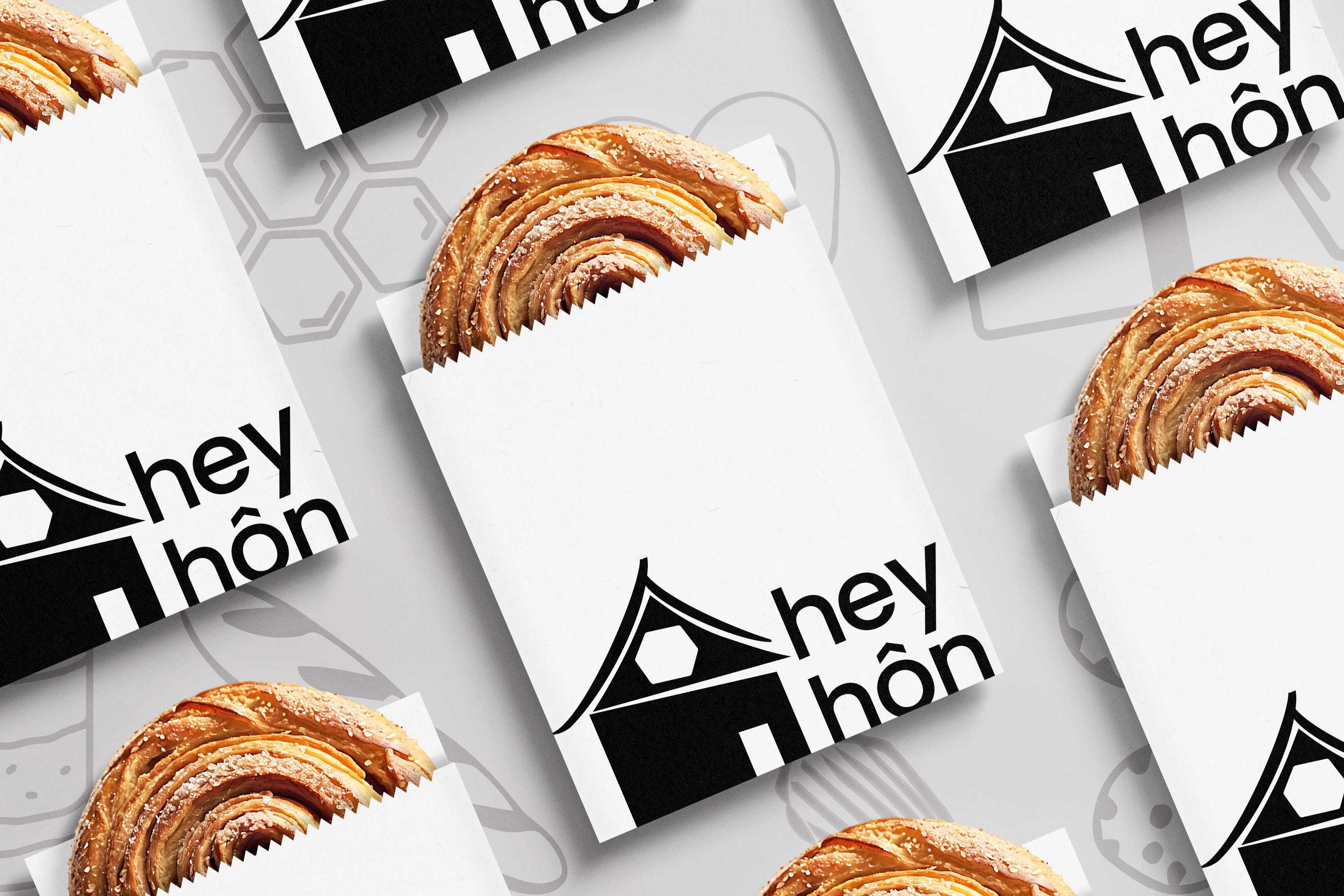 hey hôn branded packaging with croissants